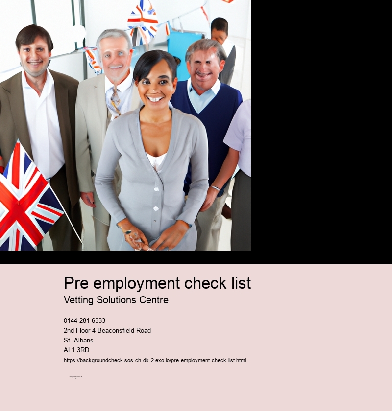 pre employment check list